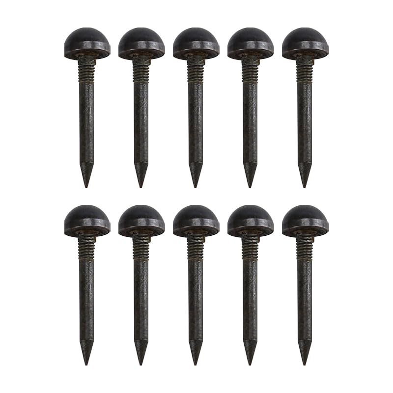 dophee 20Pcs Black Small Round Head Brass Upholstery Nails Tacks, 8mm - color: Antique Black, size: 8mm