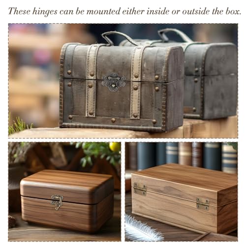 Hinges for Wooden Box, 18 Sets Retro Jewelry Box Hinges