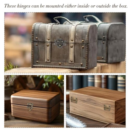 Hinges for Wooden Box, 18 Sets Retro Jewelry Box Hinges