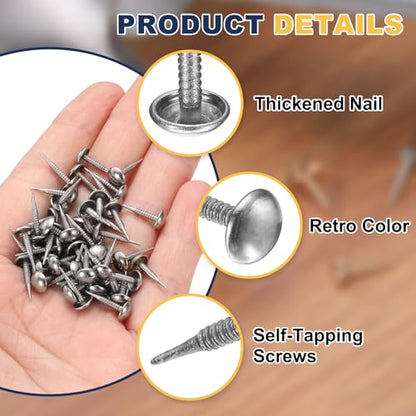 uxcell 50Pcs Upholstery Nails, 6x13.5mm Upholstery Tacks Furniture Tacks - color: Silver, size: 6x13.5mm