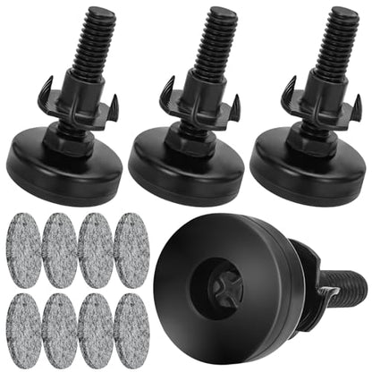 Leveling Feet, Adjustable Furniture Feet, 3/8"-16 Thread Furniture Feet Levelers, Heavy Duty Table Cabinet Sofa Dresser Leg Levelers Screw in with Threaded Inserts, 4 Pcs, Black