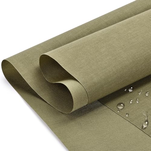 600D Waterproof Canvas Fabric, 58" Wide Upholstery Polyester Material, Durable Indoor Outdoor Water Resistant Fabric for Chair Cushion Furniture Cover Sewing DIY Cloth (600D Khaki, 1 Yard) - color: Khaki2