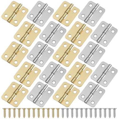 60PCS Small Hinges for Wooden Box, 0.7in Brass Hinges for Crafts, Small Box