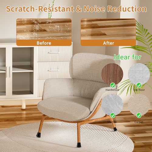 24 PCS Silicone Chair Leg Floor Protectors Large (1.3"-1.4") Rubber Felt Furniture Pads Chair Legs Caps/Covers for Hardwood Floors, Tile from Scratches & Reduce Noise - Round, Black - size: Large (1.3"-1.4")