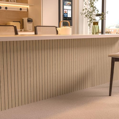 Peel and Stick Wood Slat Wall Panels, Yellow Wood, 118 x 15.7 in - color: Yellow Wood Grain, size: 15.7" x 118"