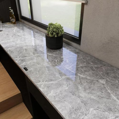 Light Gray Marble Contact Paper 15.7"X118.1" Peel and Stick Wallpaper - color: Light Gray, size: 15.7" x 118"