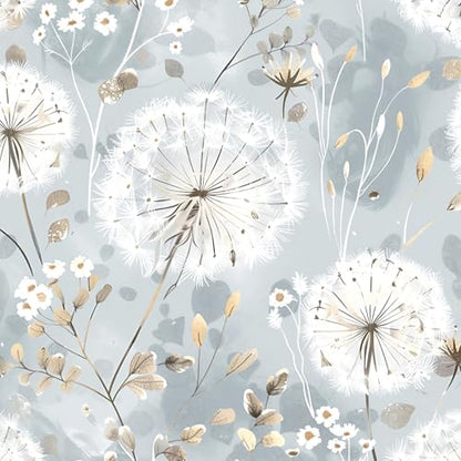 Nukofal Floral Wallpaper Peel and Stick Dandelion Contact Paper 16.9"x118" - color: Dandelion, size: 16.9" x 118.1"
