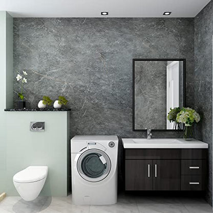 Gray Marble Contact Paper Peel Stick Grey Glossy Thick Granite Marble Wallpaper for Countertop 31.5x197 inch Waterproof Self Adhesive Furniture Stickers Kitchen Counter Bathroom Wall Vinyl Decor