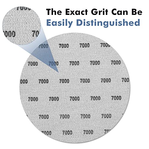 6 Inch 25 PCS 7000 Grit Sanding Disc Wet Dry Sandpaper Hook Loop Sand Paper - style: Grit 7000