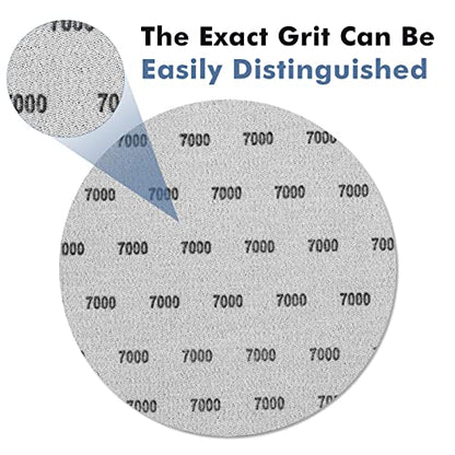 6 Inch 25 PCS 7000 Grit Sanding Disc Wet Dry Sandpaper Hook Loop Sand Paper - style: Grit 7000