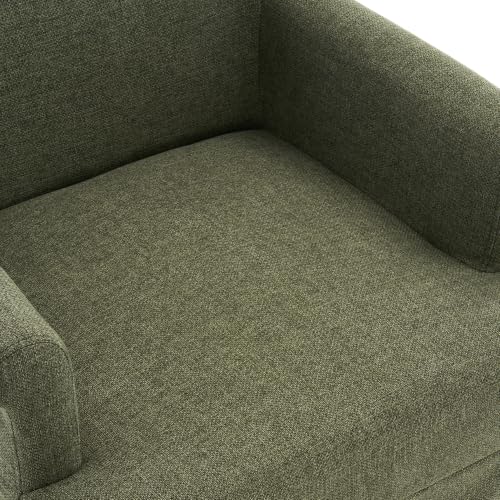 Arm Dining Chair Fabric Long Skirt Slipcovered High Back Upholstered Dinner - color: Green, size: 1 PC