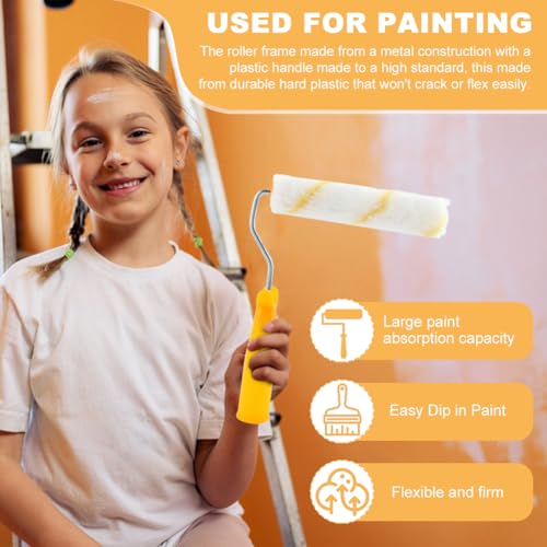 10Pack 6 Inch Paint Rollers Microfiber Paint Roller Cover with Roller Frame