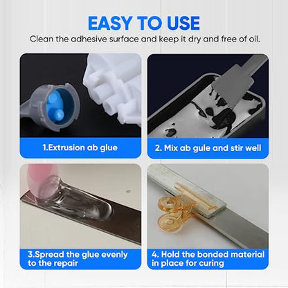 vicpricme Clear Epoxy Glue, Metal Plastic PVC, Waterproof 30-Min Set, 3PK - size: clear 3pcs