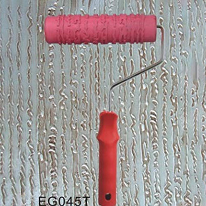 Utoolmart 7" Home Wall Rubber Paint Roller 175mm Wooden Grain Painting Roller with Plastic Handle 1Pcs - size: EG045T