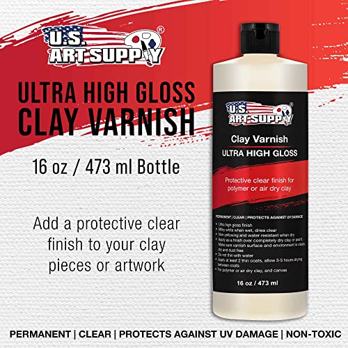 U.S. Art Supply 16oz High Gloss Clear Acrylic Topcoat for Pouring Paint - size: 16-ounces