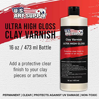 U.S. Art Supply 16oz High Gloss Clear Acrylic Topcoat for Pouring Paint - size: 16-ounces