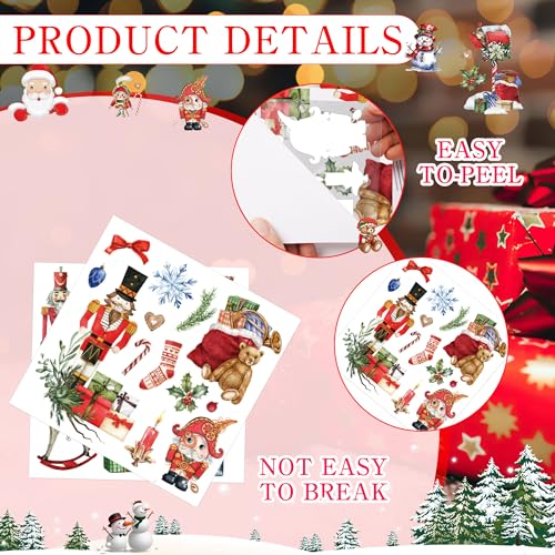 12 Pcs Christmas Rub-On Transfers for Furniture & Crafts, 6 x 6 Inch - style: Nutcracker