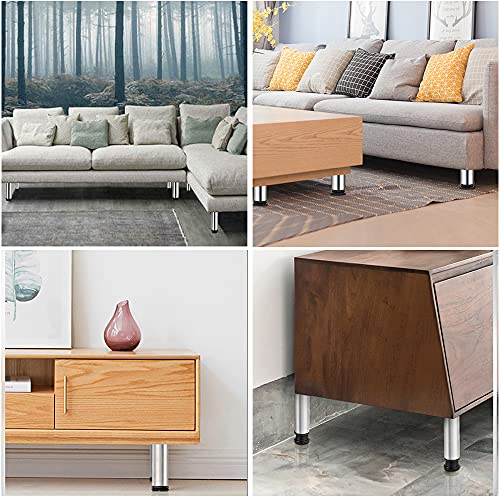 Stainless Steel Furniture Legs Adjustable Metal Desk Feet Office Table for Home DIY Projects TV Stand Bench Dining Board Desk Sofa Couch Chair Cabinet Pack of 4 (10cm) - size: 10cm