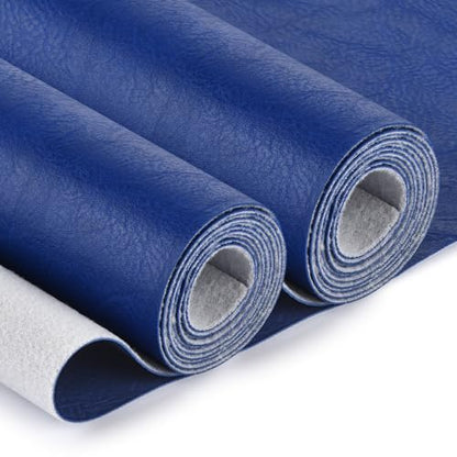 Faux Leather Fabric, Soft Synthetic PU Fabric Material, Thick Durable Synthetic Repholstery Leather Vinyl, Soft Touch Distressed DIY Crafts, Upholstery - Individual 1 Yards Cut 36" x 54"- Wildcat Blue - color: Wildcat Blue