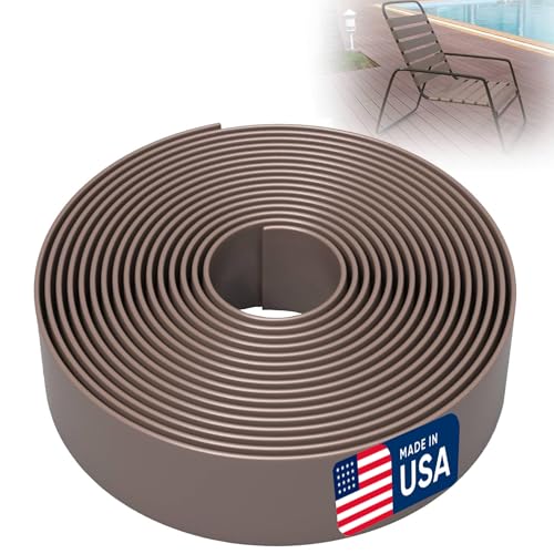 KOMORAX 200ft Long 1.5" Wide Vinyl Chair Strapping. Repair & Replacement Matte Finish.for Patio Outdoor Lawn Garden Durable Attractive (Adobe) - color: Adobe