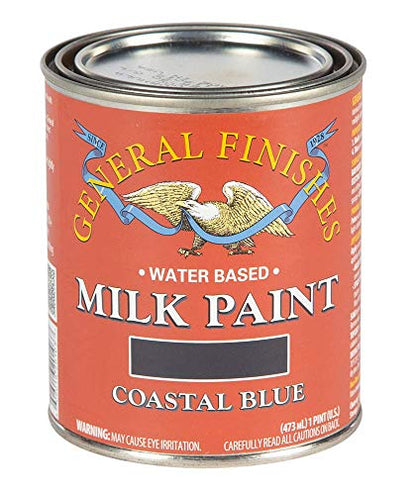 General Finishes Water Based Milk Paint, 1 Pint, Coastal Blue - color: Coastal Blue, size: 16 Fl Oz (Pack of 1)