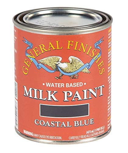 General Finishes Water Based Milk Paint, 1 Pint, Coastal Blue - color: Coastal Blue, size: 16 Fl Oz (Pack of 1)