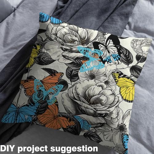 Feelyou Cute Butterfly Fabric By The Yard Soft - color: Multi 18, size: 1 Yard