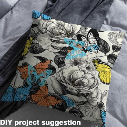 Feelyou Cute Butterfly Fabric By The Yard Soft - color: Multi 18, size: 1 Yard