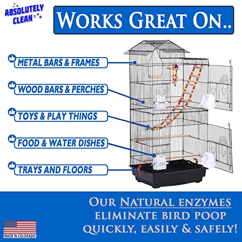 Absolutely Clean Amazing Bird Cage Cleaner and Deodorizer - Just Spray/Wipe - Safely & Easily Removes Bird Messes Quickly and Easily - Made in The US - Fragrance Free - 128oz Gallon - style: 1 Gallon (Pack of 1)
