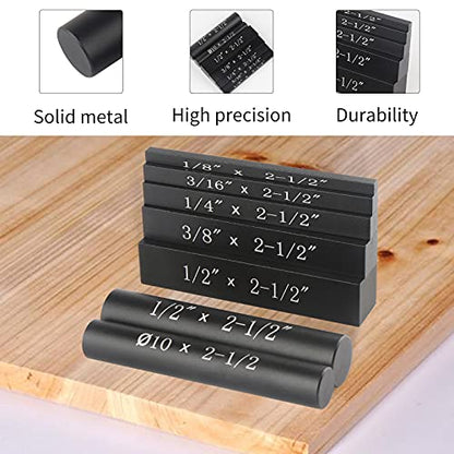 EANOSIC Setup Blocks Height Gauge Set, 7pcs Precision Aluminum Setup Bars for Router and Table Saw Accessories Woodworking Set Up, Bars Include Laser Engraved Size Markings - style: 7 Pcs-INCH