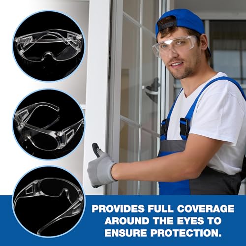 RUGGED BLUE Visitor Safety Glasses For Men & Women | Ansi Z87 Certified Safety Glasses For Shooting Range | Anti-Scratch