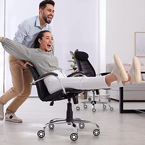 Office Chair Caster Wheels Replacement - Fit Most Brands, Caster Desk Chair Wheels (5 Set) - style: Silver