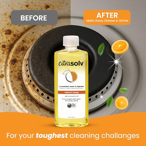 Citra Solv Concentrated Cleaner & Degreaser, Deodorizer, Paint & Adhesive Remover, for Home and Outdoor, Natural Orange Oil, Safe, Valencia Orange - 32 Fl Oz (2-Pack) - size: 32 Fl Oz