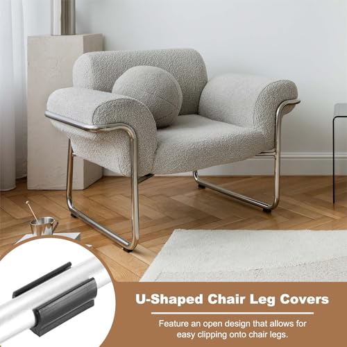 uxcell 24 Pcs Rectangle U Shaped Chair Leg Caps with Felt Pads, Black - color: Black, size: Fit 16mm Dia.