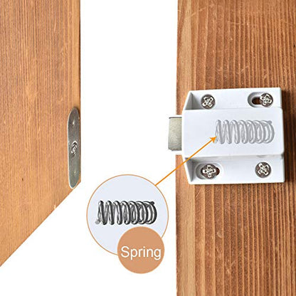 10 Pack Magnetic Push Latch Catch Push to Open Latch Pressure Touch Release Cabinet Catch for Doors Drawers Release Latch Kitchen Drawer Push Catch Pop Out Latch (White) - color: White