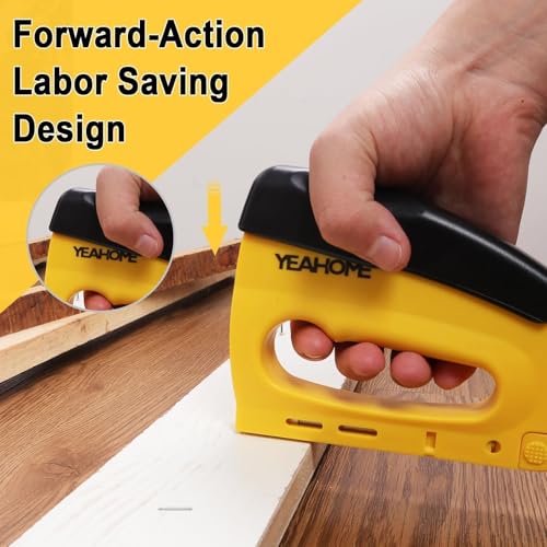 YEAHOME JT21 Forward Action Staple Gun, Upholstery Staple Gun with 1000 pcs JT 21 Staples, Light Duty Staple Guns for Wood, Crafts, DIY, Decoration, Fabric - style: with 1000 Staples