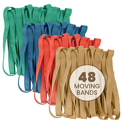 kitchentoolz 48 Pack Mover Bands – Extra Large Rubber Bands for Furniture & Moving Blankets – Heavy-Duty Stretch Bands in 4 Sizes (25", 30", 36", 42") - size: 48-Pack Variety