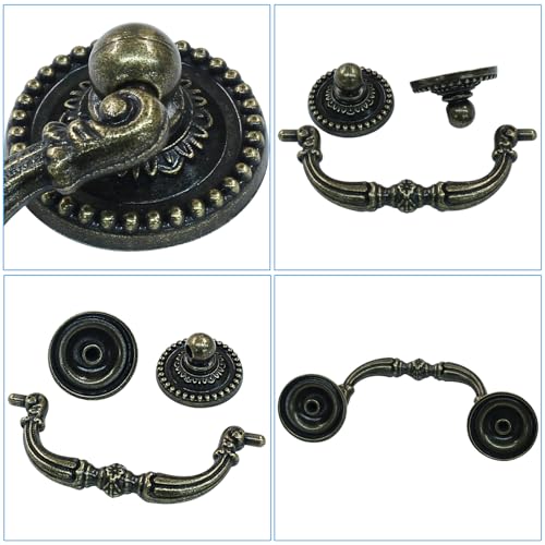 Vintage Bail Pull Handles, 3 Inch, Antique Bronze, 2Pcs - size: 3 Inch-2Pcs, Bronze