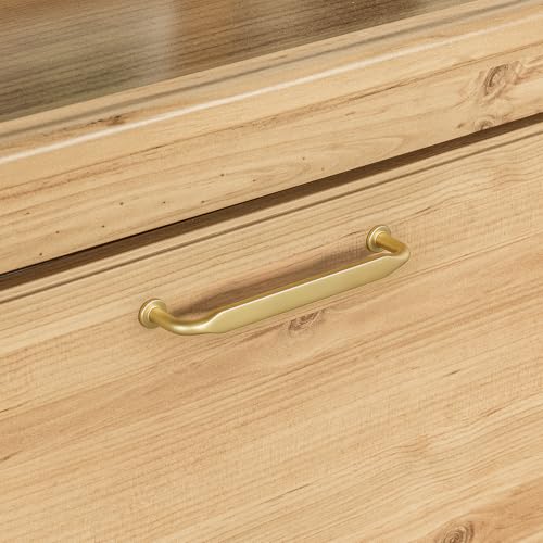 Goldenwarm 10 Pack 5 Inch Brushed Brass Cabinet Pulls Solid Cabinet Handle - color: Brushed Brass, size: 5 Inch Hole Center
