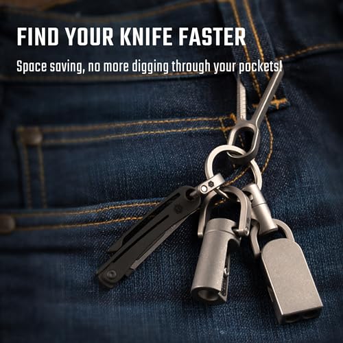 KeyUnity KK07 Titanium Craft Knife with Pocket Clip, 0.87-Inch Cutting Edge - color: Kk07black