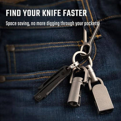 KeyUnity KK07 Titanium Craft Knife with Pocket Clip, 0.87-Inch Cutting Edge - color: Kk07black