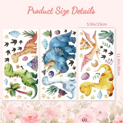 Peacoblue Cute Dinosaurs Rub On Transfers for Furniture Craft 6"x12" - style: Cute Dinosaurs