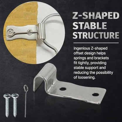 20 Pack Sofa Zig Zag Spring Repair Brackets, Sofa Spring Repair Kit Includes All Hardware, Silver