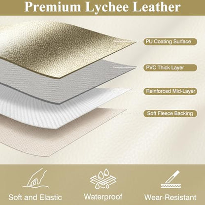 Faux Leather Fabric 55" W 1.15MM Thicken Marine Vinyl Fabric 1 Yard 36"x55" - color: Gold, size: Pre-Cut 1 Yard