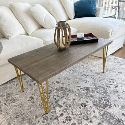 Osring 3 Rods Metal Hairpin Legs 16 Inch, Gold Furniture Table Feet 4Pcs - size: 16 Inch