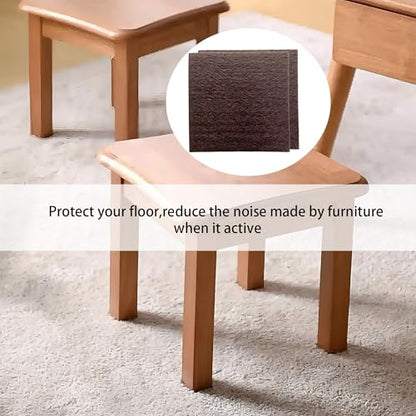 16PCS 2” Square Felt Furniture Pads, Self Adhesive Cuttable Chair Leg Pads Anti Scratch Floor Protectors for Hardwood Laminated Tile Cabinet Surface Protector, Brown - size: 2 INCH