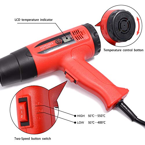 Gomake Vinyl Wrap Tool Car Wrap kit for Window Tint Film Installation, Include Heat Gun, Tinting Squeegee,Micro Tucking Stick, Film Cutter, Magnet Holder, Plastic Scraper