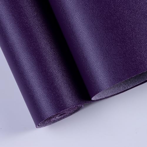 Vinyl Faux Leather Upholstery Fabric,Soft Smooth Surface,Marine Vinyl Faux Leather Sheets,Replacement Renovate for Upholstery Muscle Car,Furniture,Sofa. (Purple-1Y, 1 Yard) - color: Purple-1y
