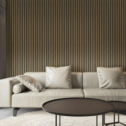 Art3d 96 x 6 Inch 3D Fluted Wood Textured Slat Wall Panel, 8-Pack, Ebony - color: Ebony, size: 96*6