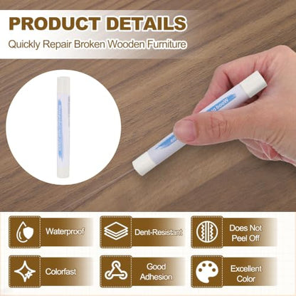 PATIKIL 4Pcs Wood Furniture Repair Markers with Scraper, Warm White - color: Warm White